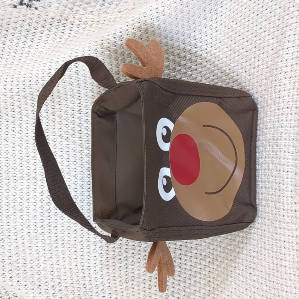 🆕 Thirty One Small brown Reindeer TOTE Caddy Bag NEW Holiday Bucket